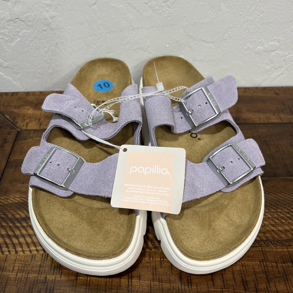 Papillio by Birkenstock Arizona Chunky Purple Suede Platform Sandals EU41